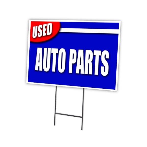 Used Auto Parts Yard Sign & Stake outdoor plastic coroplast window